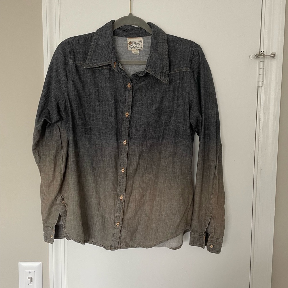 Pretty Rebellious Black and Brown Casual Button Down Shirt